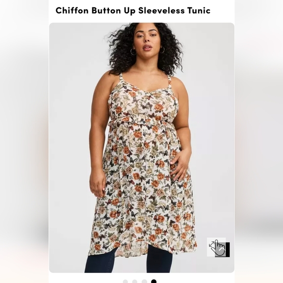 Floral Chiffon Sleeveless Tunic Dress Plus Size 4x NWT - Picture 4 of 12